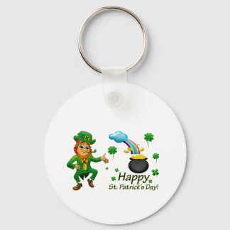 Happy Saint Patrick's Day Leprechaun Rainbow  キーホルダー