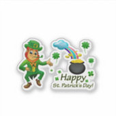 Happy Saint Patrick's Day Leprechaun Rainbow  シール (正面)