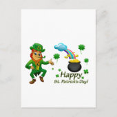 Happy Saint Patrick's Day Leprechaun Rainbow  ポストカード (正面)