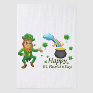 Happy Saint Patrick's Day Leprechaun Rainbow  薄葉紙