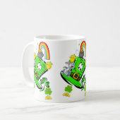 Happy Saint Patrick's Day Rabbit Rainbow Mug  コーヒーマグカップ (正面左)