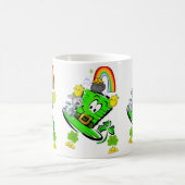 Happy Saint Patrick's Day Rabbit Rainbow Mug  コーヒーマグカップ (中央)