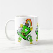 Happy Saint Patrick's Day Rabbit Rainbow Mug  コーヒーマグカップ (左)