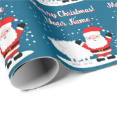 Happy Santa Claus cartoon with sheep Christmas ラッピングペーパー (ロールコーナー)