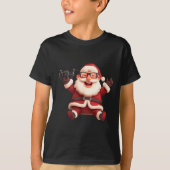 Happy Santa Claus With Drone For Lots And Drones L Tシャツ (正面)