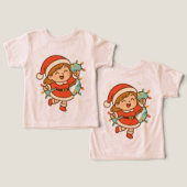 Happy Santa Girl with Christmas Lights (デザイン正面&裏面)