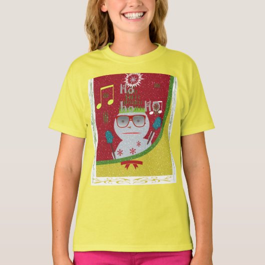 Happy Santa HoHo Girls'ComfortBlend®スウェットシャツ Tシャツ (正面)