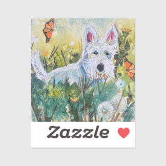 Happy Scottie in a Field シール
