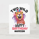 Happy Second Two Wild Safari Themed 2nd Birthday  カード (正面)