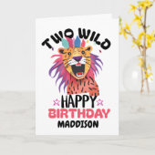 Happy Second Two Wild Safari Themed 2nd Birthday  カード (黄色い花)