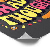 Happy Shadow Thoughts, Funny Design Quote  ポスター (角)