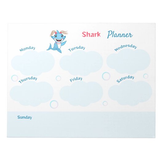 Happy Shark Family Planner ノートパッド (正面)