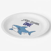 Happy Shark Jaw-some One 1st birthday ペーパープレート (アングル)