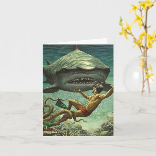 Happy Shark Weekカード カード (黄色い花)