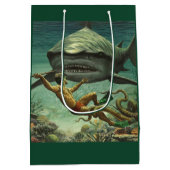 Happy Shark Week ミディアムペーパーバッグ (裏面)