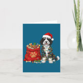 Happy Sheepadoodle Christmas Lights Dog Mom Sheepa カード (正面)
