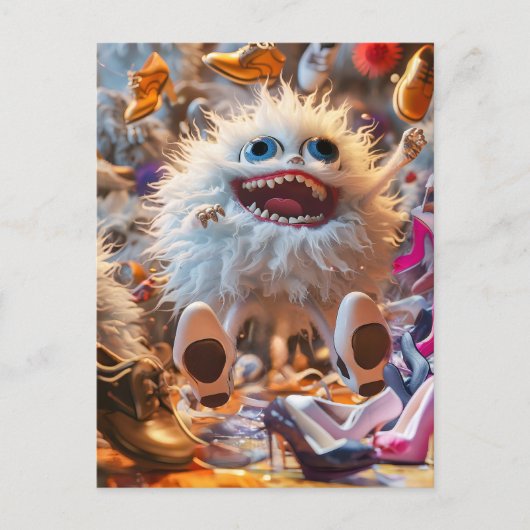 Happy Shoes Monster in happy world ポストカード (正面)