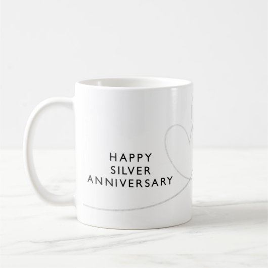 Happy Silver Anniversary コーヒーマグカップ (左)