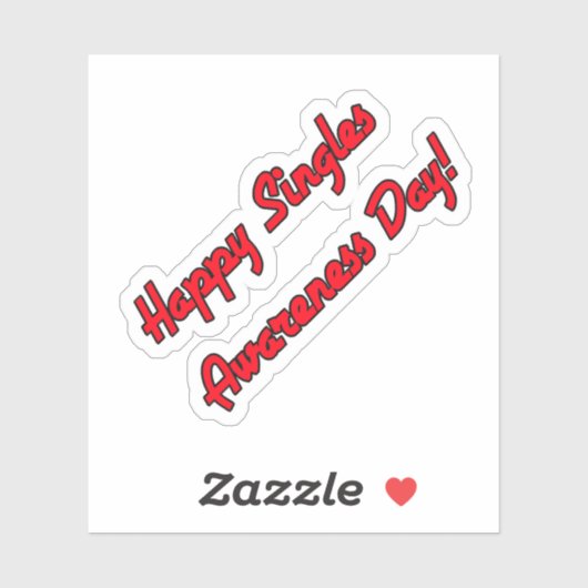 Happy Singles Awareness Day Text Design シール (シート)