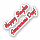 Happy Singles Awareness Day Text Design シール (正面)