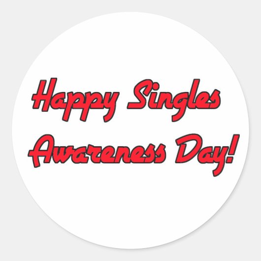 Happy Singles Awareness Day Text Design ラウンドシール (正面)
