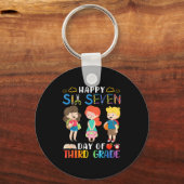 Happy Six Seven Day Of Third Grade Student Back To キーホルダー (正面)