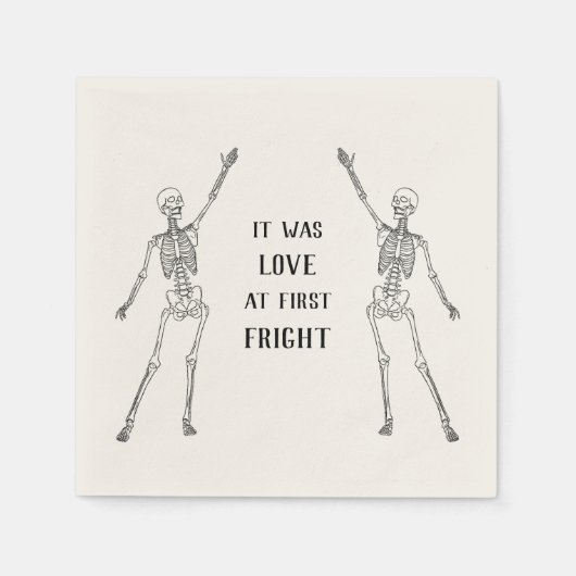 Happy Skeleton Engagement Party スタンダードカクテルナプキン (正面)