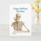 Happy Skeleton Happy Birthday カード (黄色い花)