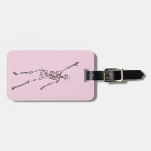 Happy Skeleton Personalized ラゲッジタグ (正面横)