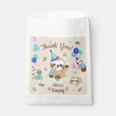 Happy Sloth Birthday Party Thank You フェイバーバッグ (正面)