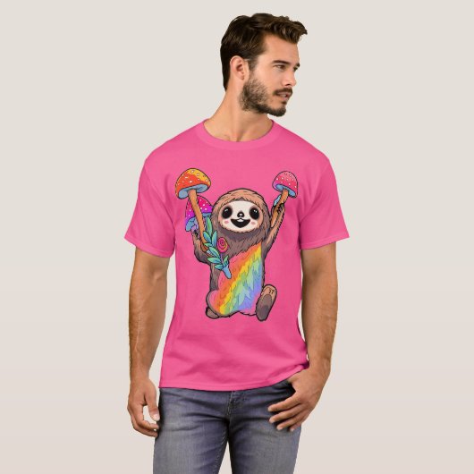 Happy Sloth Edm Rave Psychedelic Dj Tシャツ (正面フル)