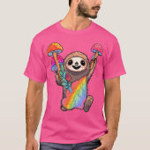 Happy Sloth Edm Rave Psychedelic Dj Tシャツ (正面)