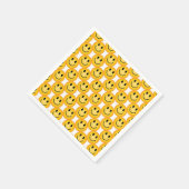 Happy Smiley Face Emoji Printed Party Paper Napkin スタンダードカクテルナプキン (角)