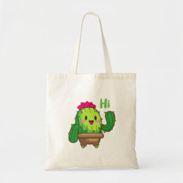 Happy Smiling Cactus Kawai Tote Bag トートバッグ