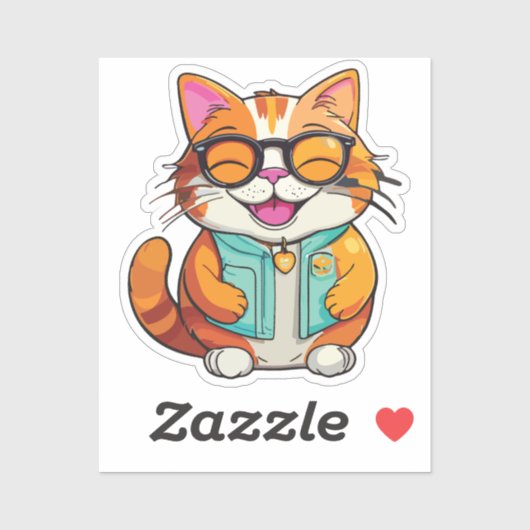 happy smiling cat シール (シート)