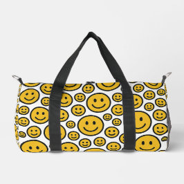 Happy Smiling Face Patterned Duffel Bag ダッフルバッグ