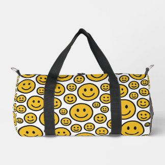 Happy Smiling Face Patterned Duffel Bag ダッフルバッグ
