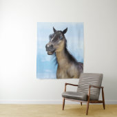 Happy Smiling Grulla Horse タペストリー (インサイチュ)