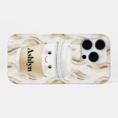 Happy Smiling Paper Cup iPhoneケース (裏面横)