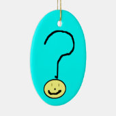 Happy Smiling Question Mark Emoji, Kids Art セラミックオーナメント (右)