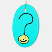 Happy Smiling Question Mark Emoji, Kids Art セラミックオーナメント (左)