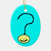 Happy Smiling Question Mark Emoji, Kids Art セラミックオーナメント (裏面)