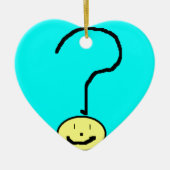 Happy Smiling Question Mark Emoji, Kids Art セラミックオーナメント (正面)