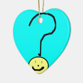 Happy Smiling Question Mark Emoji, Kids Art セラミックオーナメント (左)