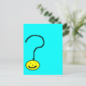 Happy Smiling Question Mark Emoji, Kids Art ポストカード (スタンド正面)