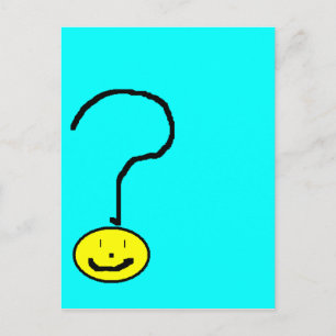 Happy Smiling Question Mark Emoji, Kids Art ポストカード