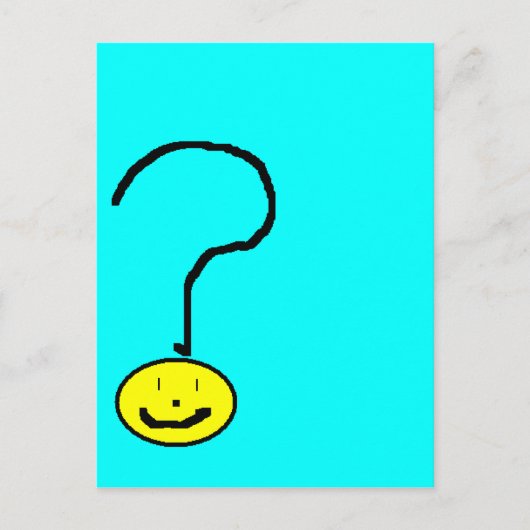 Happy Smiling Question Mark Emoji, Kids Art ポストカード (正面)
