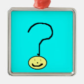 Happy Smiling Question Mark Emoji, Kids Art メタルオーナメント (正面)