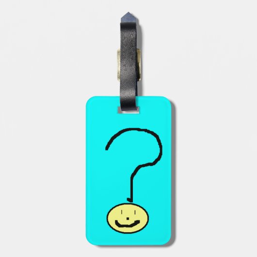 Happy Smiling Question Mark Emoji, Kids Art ラゲッジタグ (裏面縦)