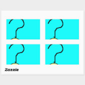 Happy Smiling Question Mark Emoji, Kids Art 長方形シール (シート)